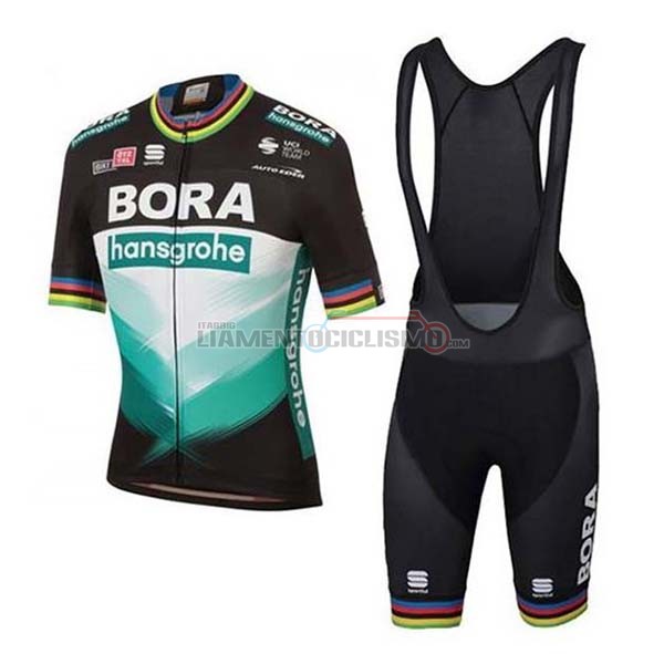 Abbigliamento Ciclismo Bora-Hansgrone Manica Corta 2020 Verde Nero